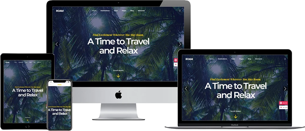 tourism website design showcasing responsive capabilities
