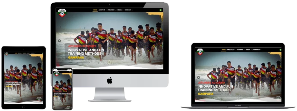 jetliners football academy website design for a sports club in sri lanka