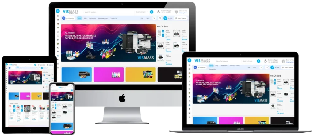 VISMASS ecommerce web design in sri lanka - responsive mockup
