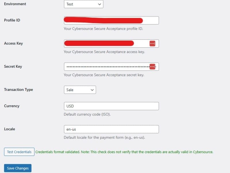 Cybersource payments form wordpress plugin