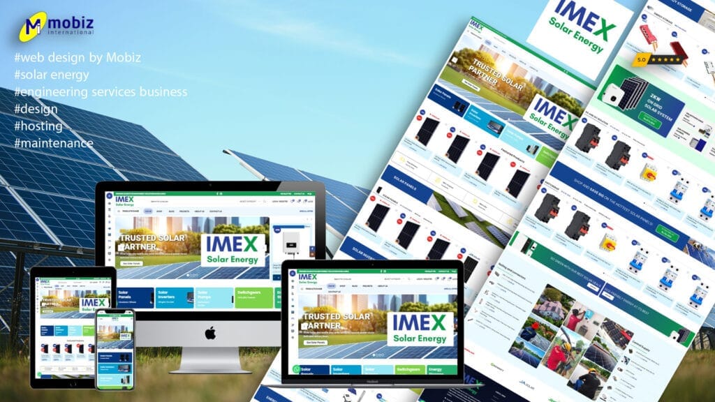 web design mockup of a solar energy company website