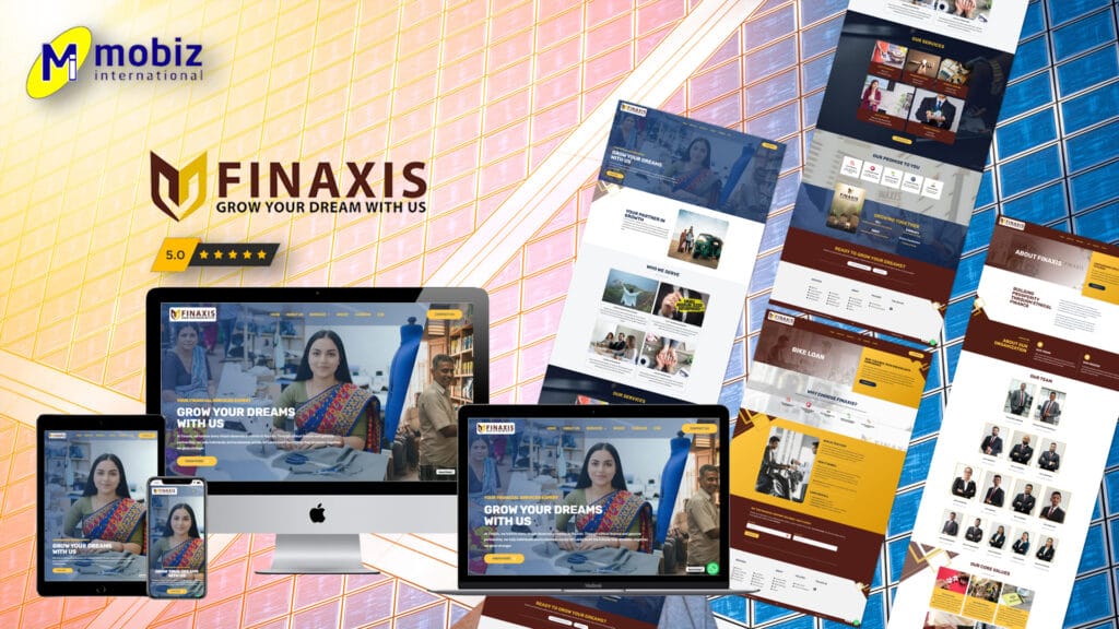 financial companu web-design project mockup