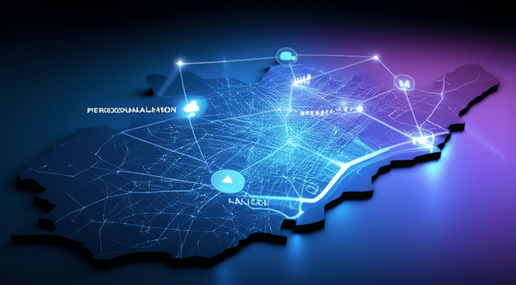 Abstract visualization of AI powering personalized user experiences for Colombo businesses.