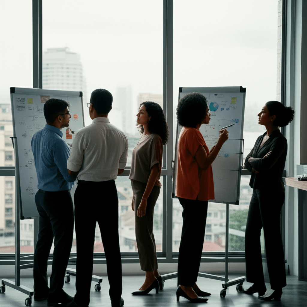 A team planning a website redesign strategy for the Sri Lankan market.
