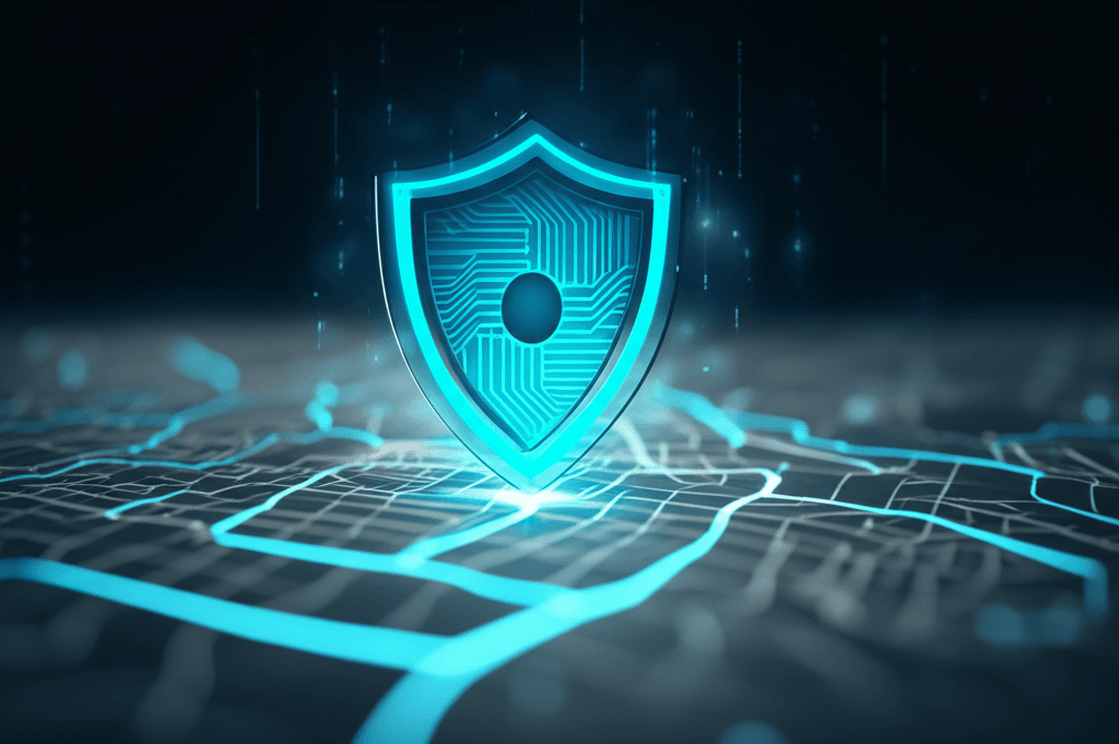 A digital shield symbolizing the security provided by web maintenance for Colombo businesses.