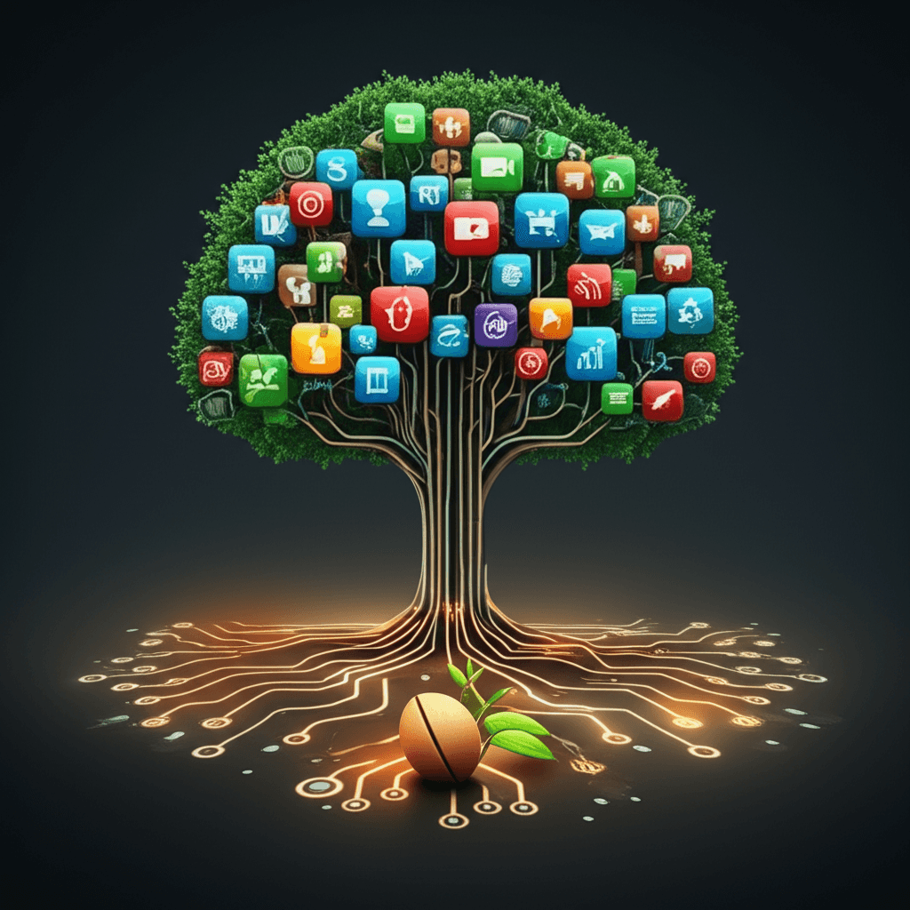 An illustration showing how Mobiz's consulting helps a startup's web project scale effectively.