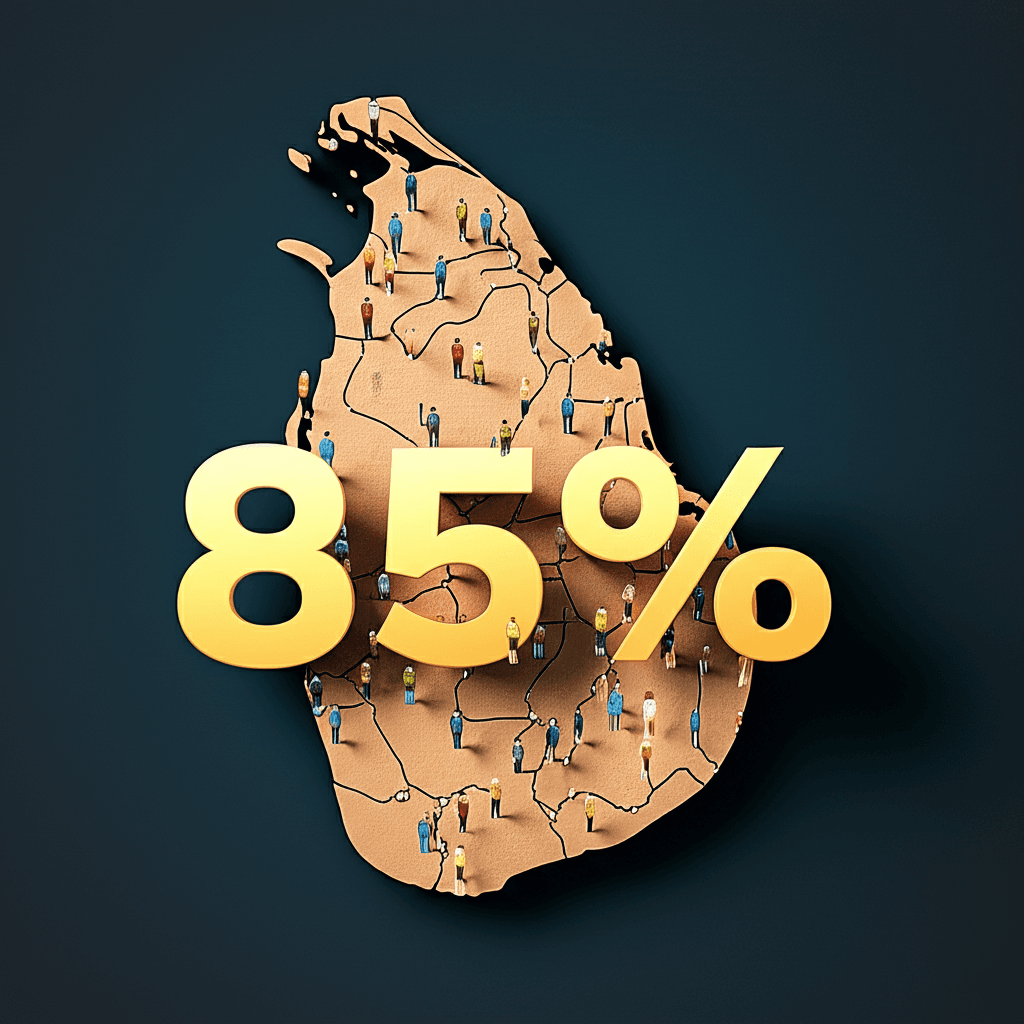Infographic showing that 85% of internet users in Sri Lanka use smartphones.