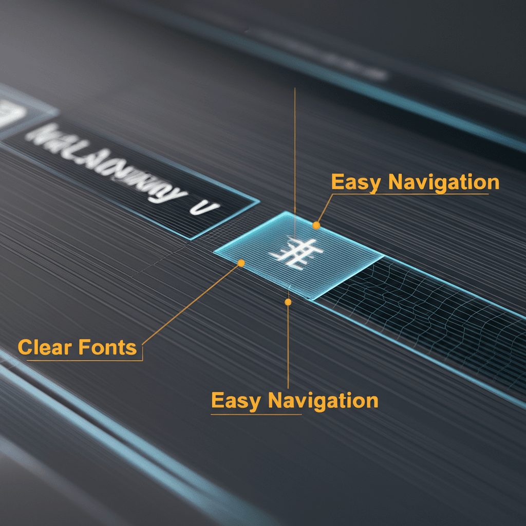 A diagram showcasing the key technical elements of a successful multilingual website, such as fonts and navigation.