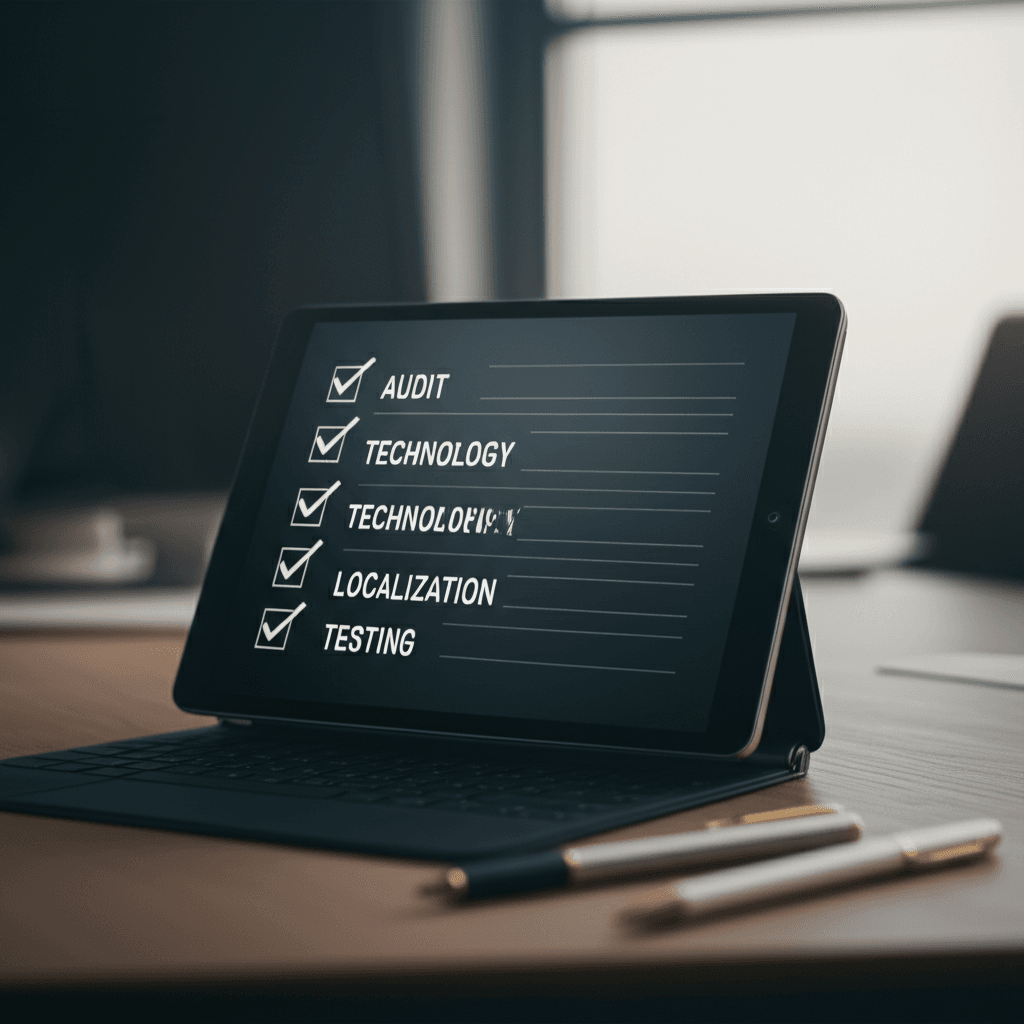 A checklist outlining the steps to create an inclusive and effective trilingual website.