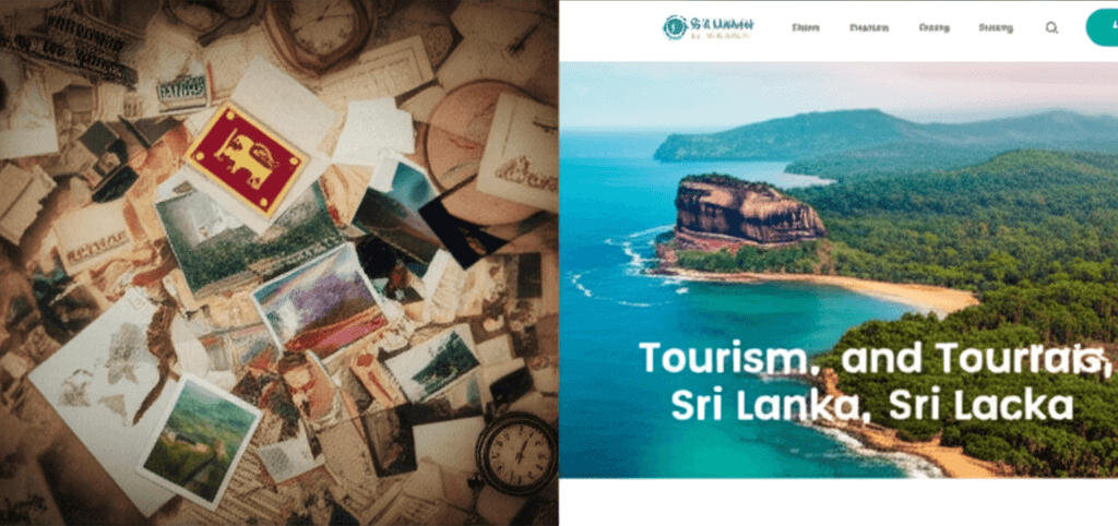 A comparison showing an outdated, cluttered tourism website next to a modern, clean one.