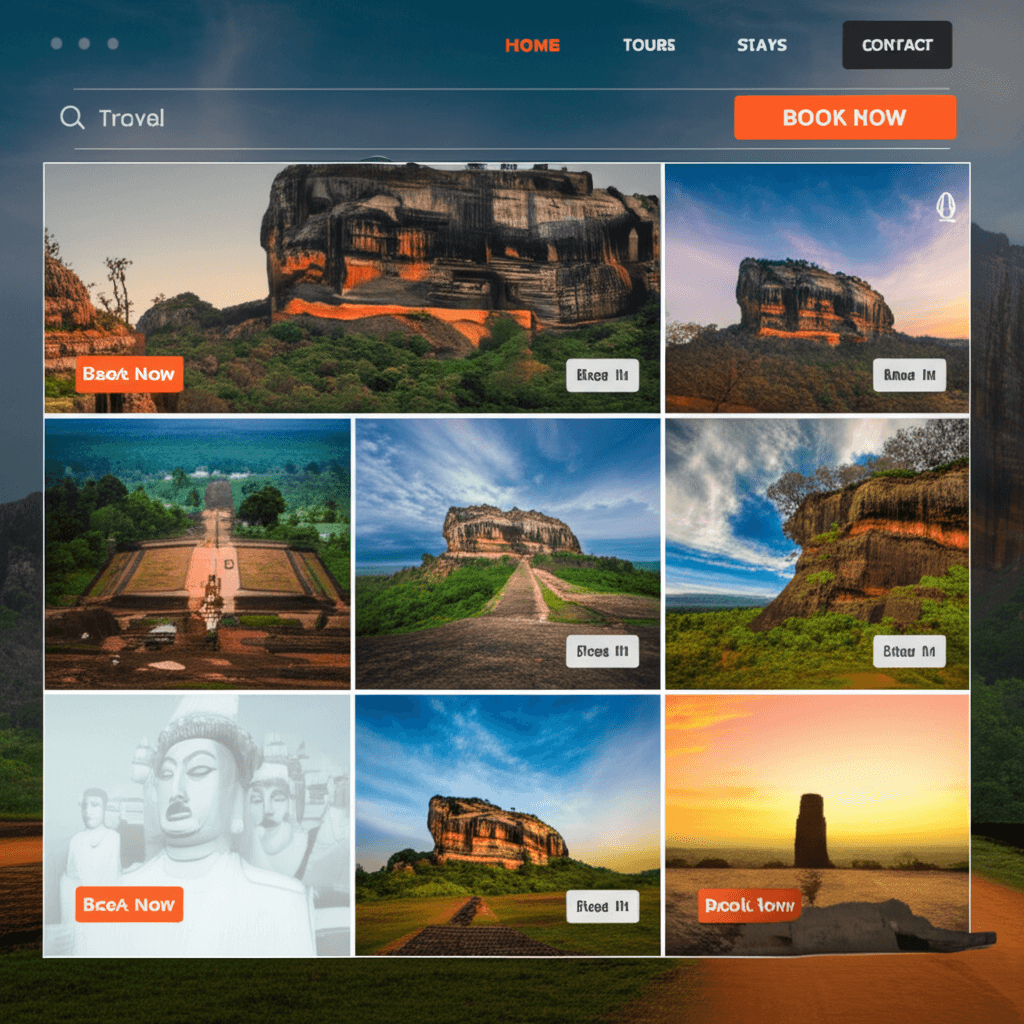 A wireframe demonstrating the core principles of intuitive and modern travel web design.