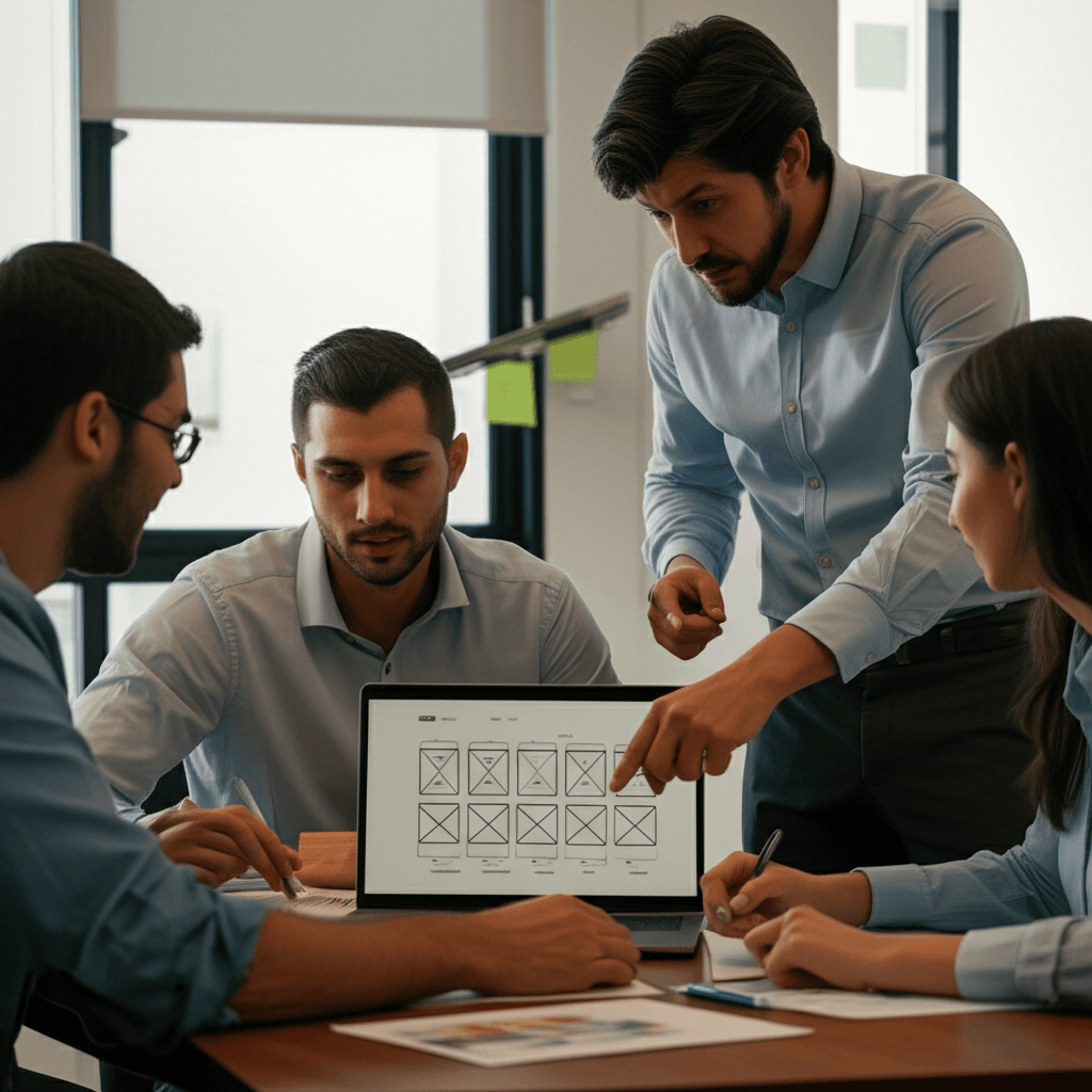 A Gampaha-based web design team collaborating with a local exporter on their new website.