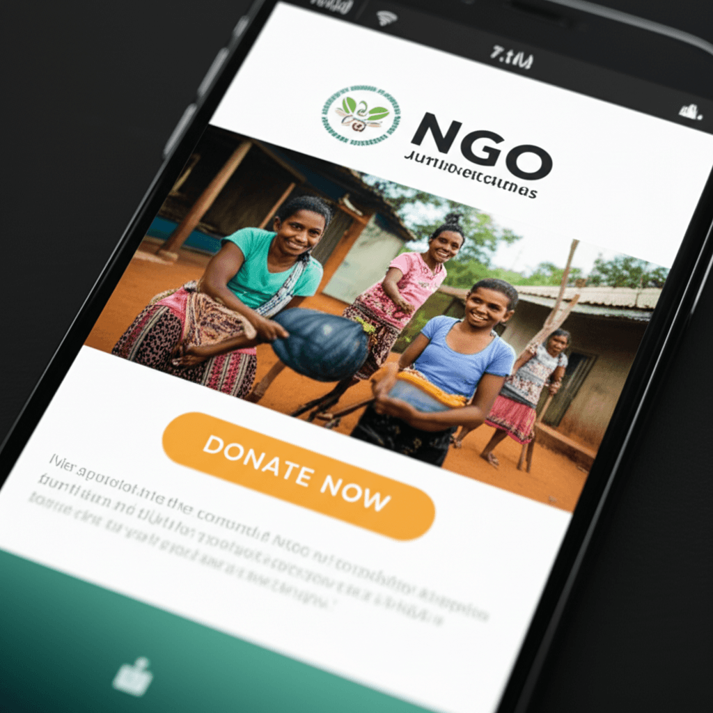 A person using their smartphone to make a donation on an NGO's mobile-friendly website.