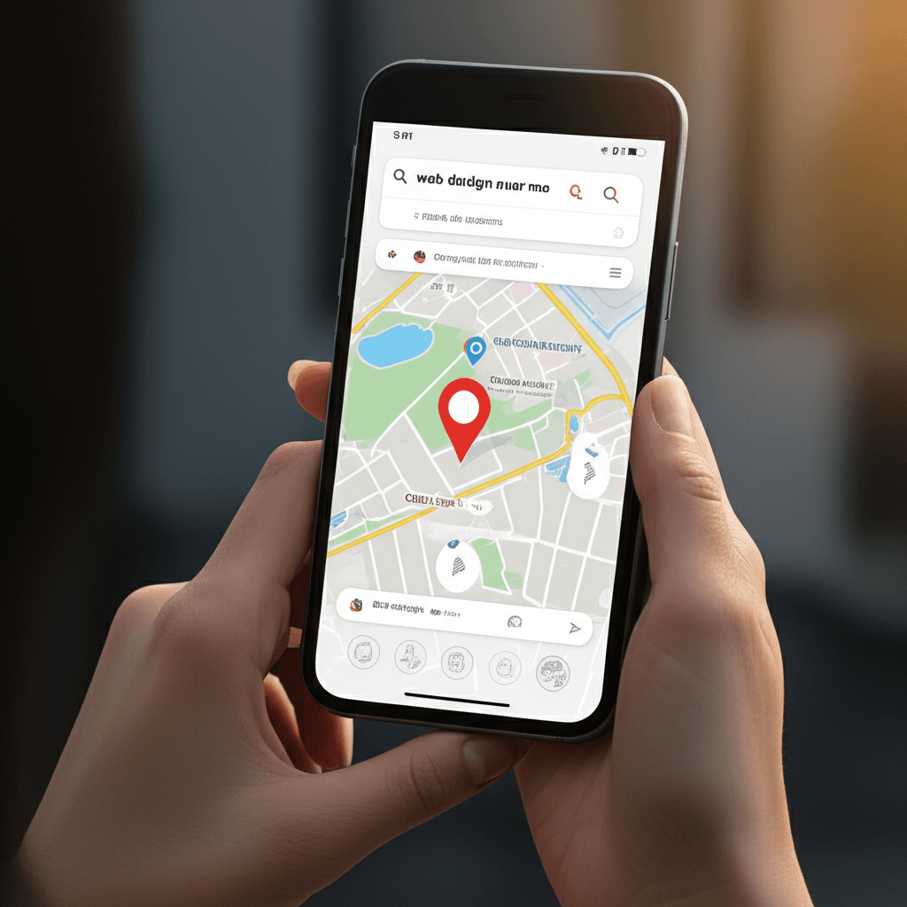 A user finding a local web designer in Gampaha on their smartphone.