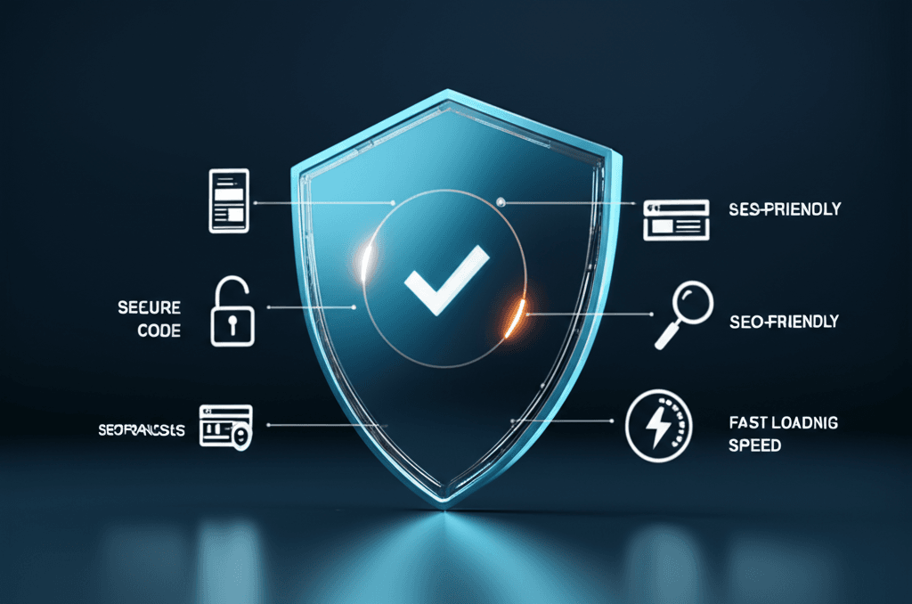 A graphic representing the hallmarks of quality in our web design process.