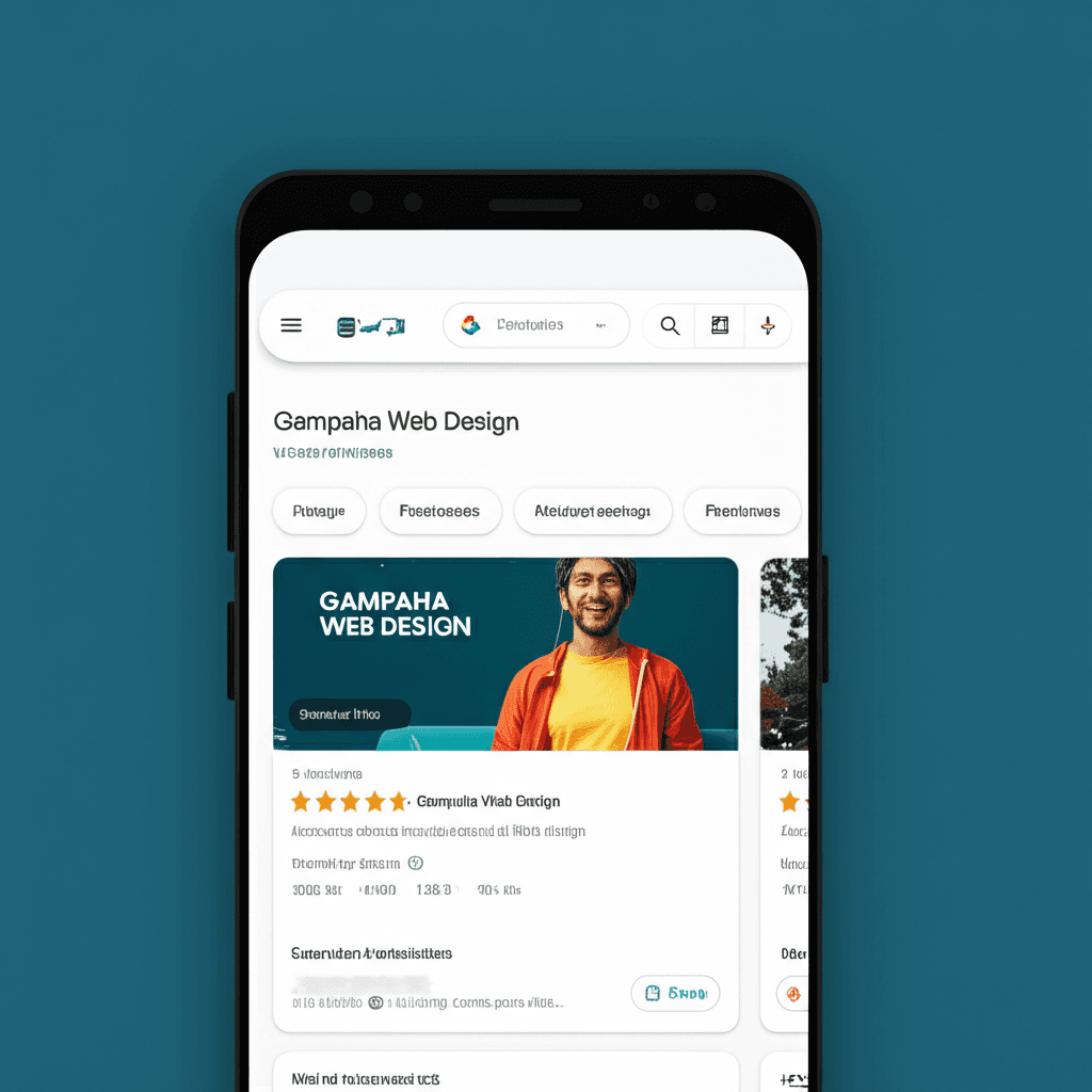 An optimized Google Business Profile for a web design company in Gampaha.