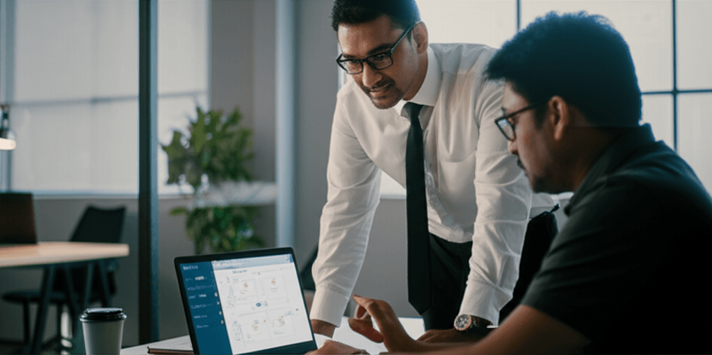 A website security expert consulting with a business owner in Gampaha.