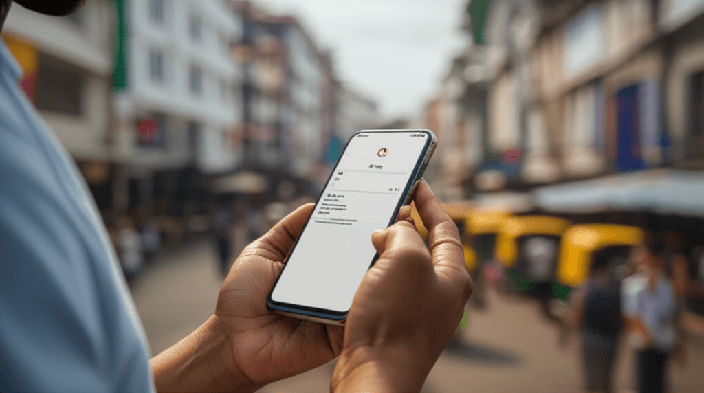 A person searching online, demonstrating the need for SEO services in Sri Lanka.