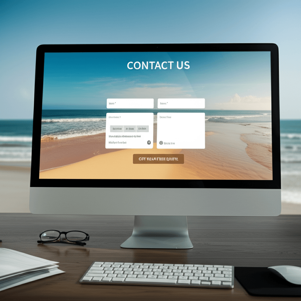 The contact page of the Mobiz website, inviting potential clients to get in touch.