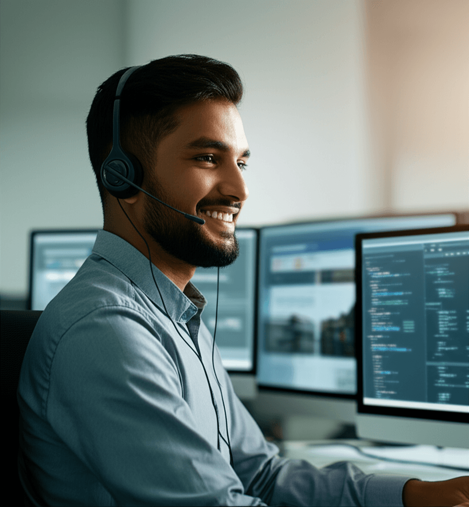 A dedicated support professional from a Gampaha web design company providing ongoing assistance.