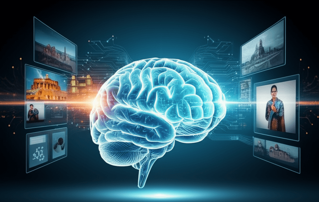 An illustration of AI creating a personalized web experience for a user in Colombo.