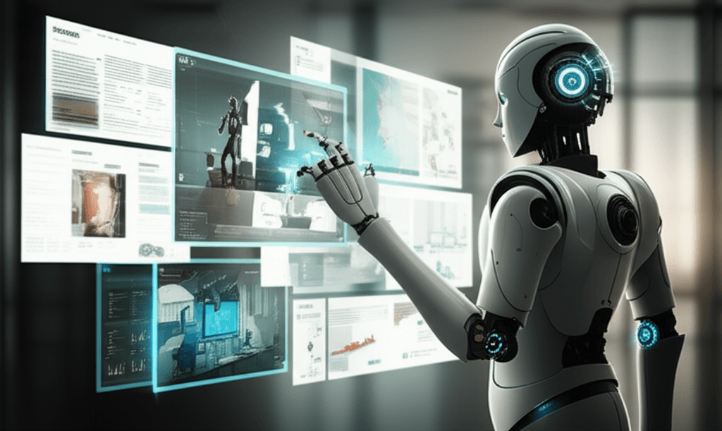 An AI-powered chatbot providing personalized customer service on a modern website.