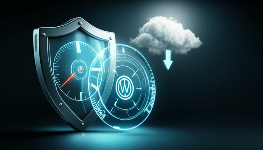 Icons representing security, speed, and backups, the core of technical web maintenance.