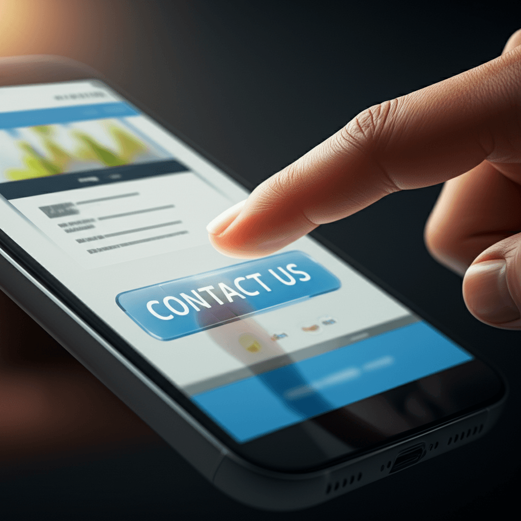 A user's thumb easily tapping a large call-to-action button on a mobile-first website.