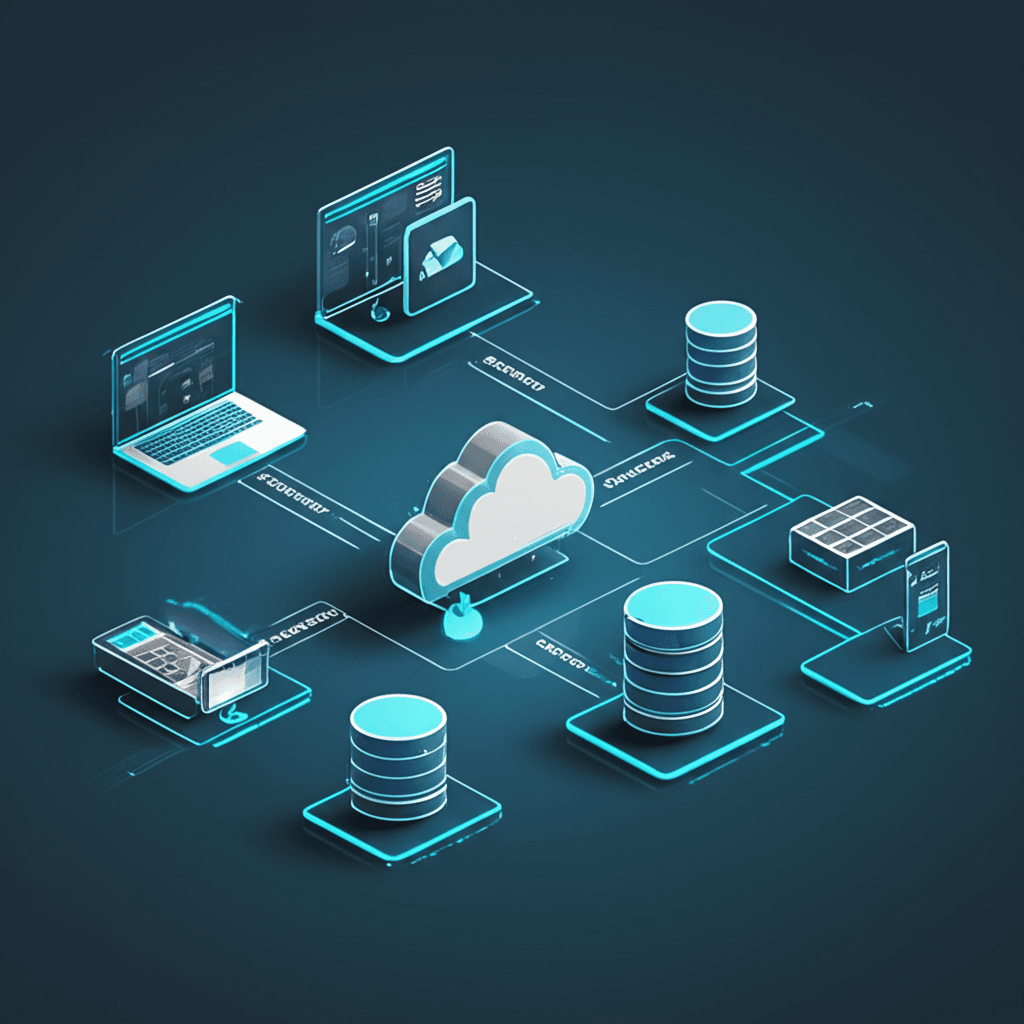 Diagram showing the core components of a scalable web architecture planned by Mobiz.