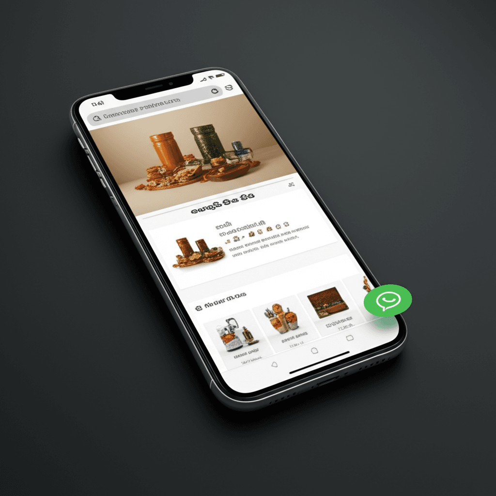 A mobile phone showcasing a WooCommerce website optimized for Sri Lankan users.