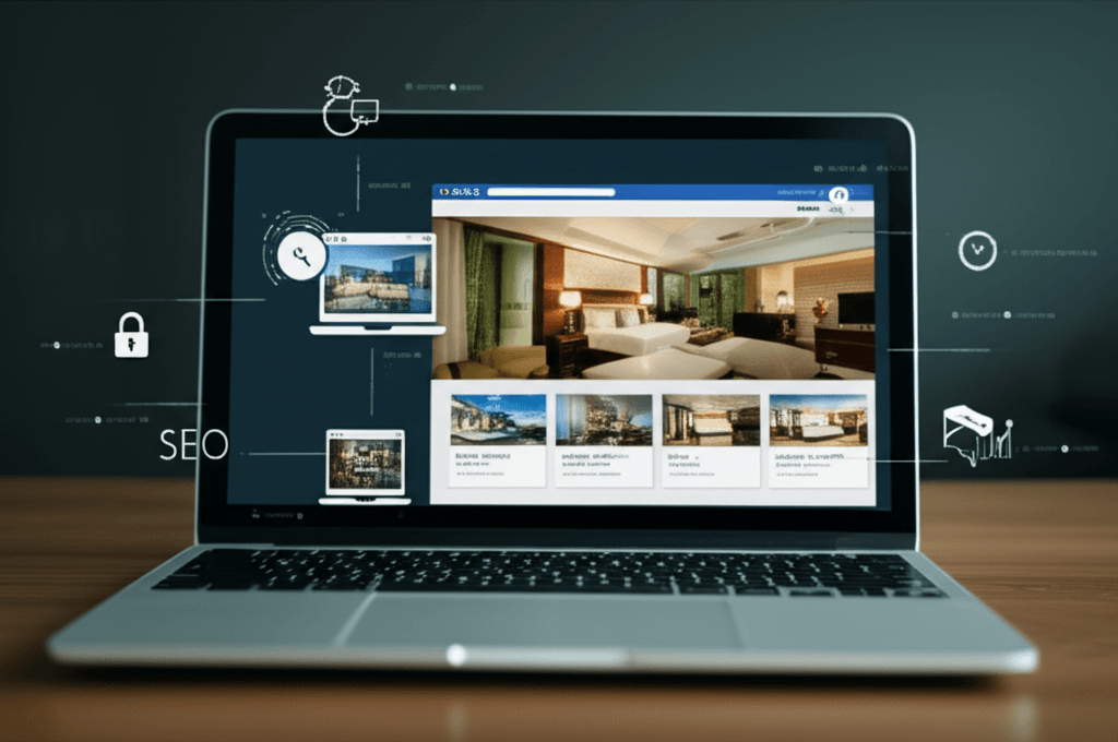 A diagram illustrating the online booking process for a redesigned tourism website.