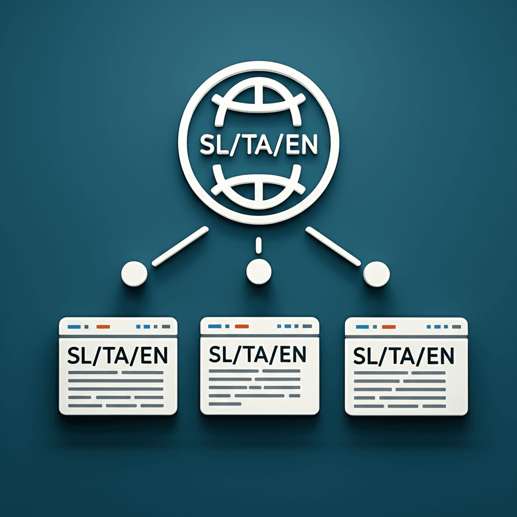 An icon representing a language switcher, a key component for trilingual Sri Lankan websites.