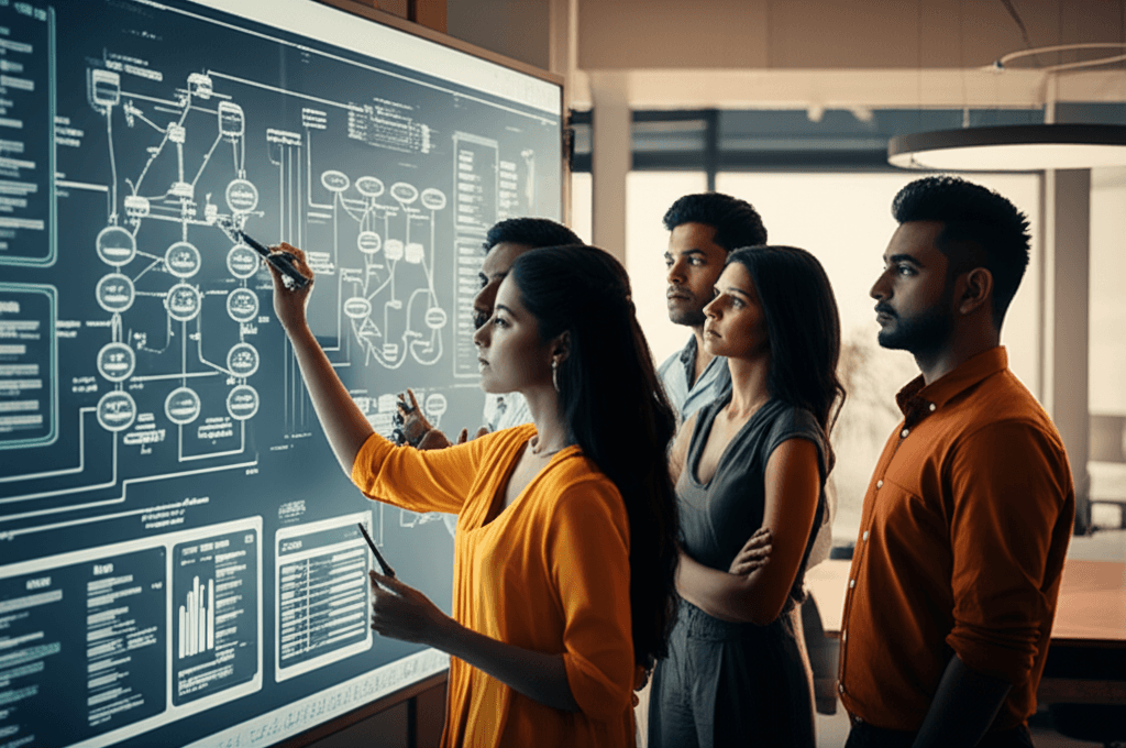 A group of skilled Sri Lankan professionals working on new AI-related jobs.