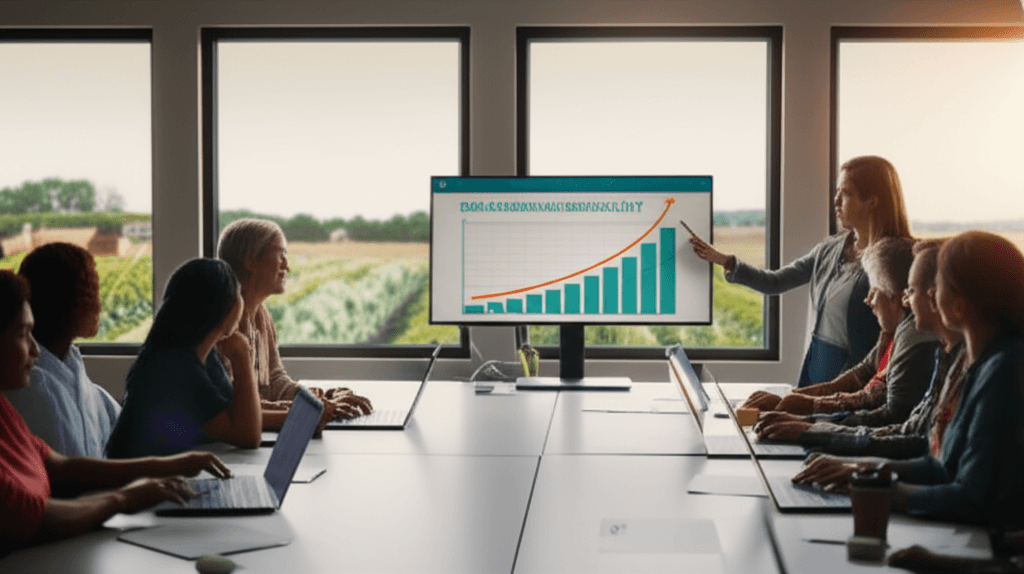 People in a rural classroom learning digital skills, representing a solution to the urban-rural skill gap.