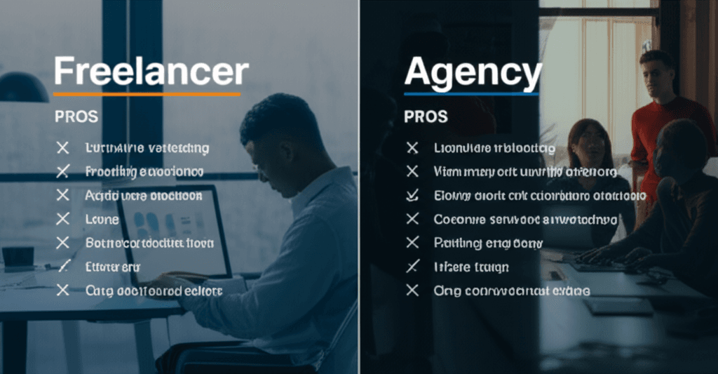 Comparing a freelance web designer to a web design agency in Sri Lanka.