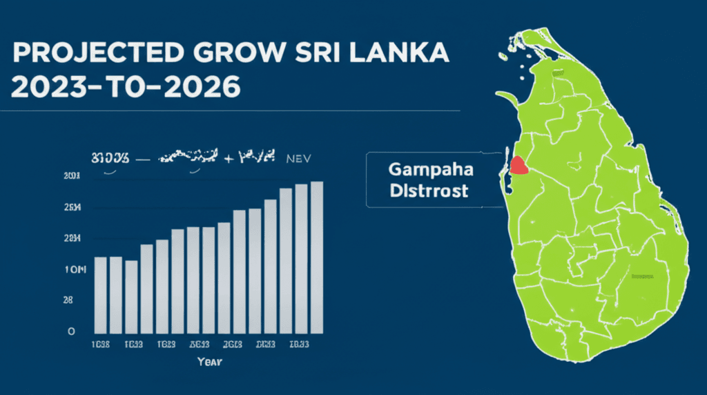 Chart showing the growth of ecommerce in Sri Lanka, focusing on the Gampaha district.