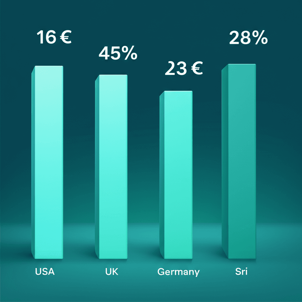 A chart comparing the cost of web development in Sri Lanka versus Western countries.