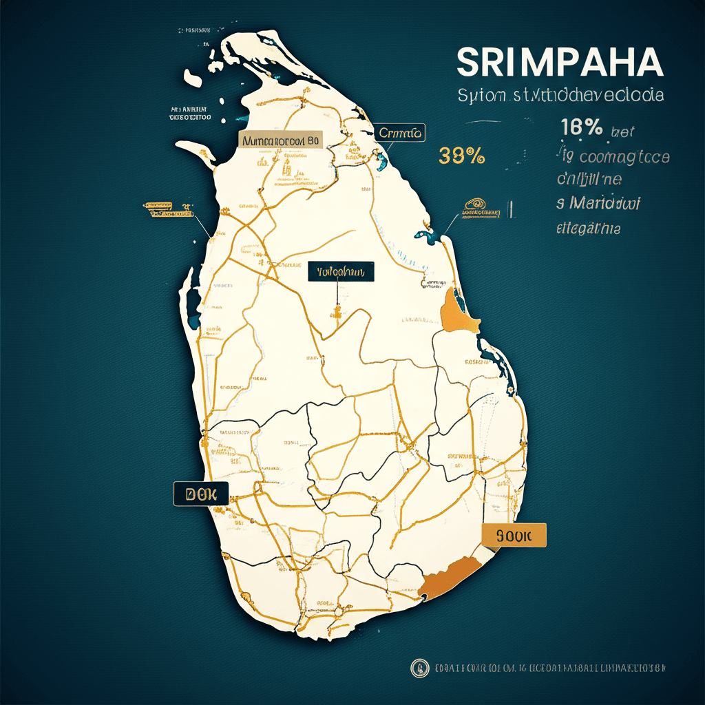 Map of Sri Lanka showing the ecommerce growth potential in the Gampaha district.