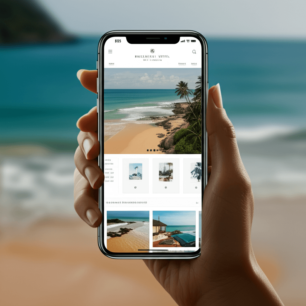 A responsive website for a Sri Lankan hotel shown on a phone, tablet, and laptop.