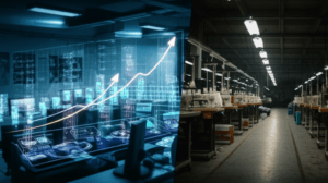 A split-screen image. On the left, a high-tech control room&hellip;