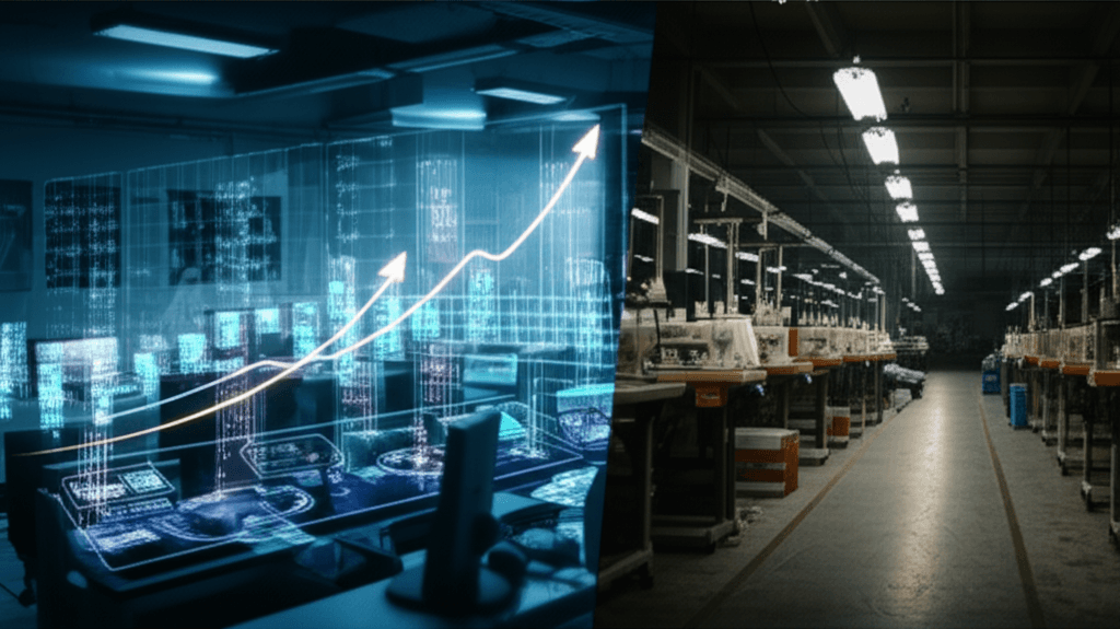 A split-screen image. On the left, a high-tech control room&hellip;