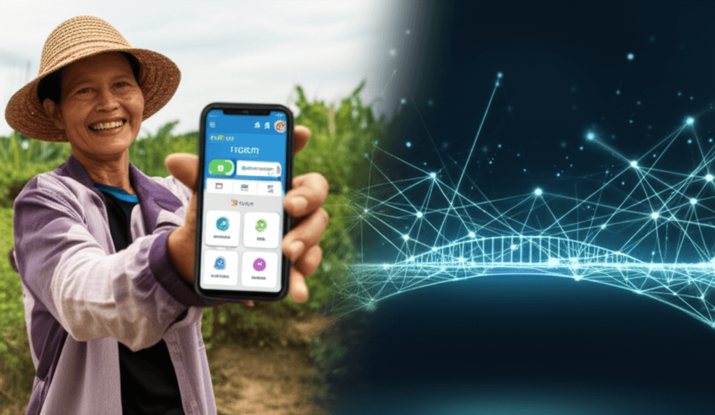 A split image. On the left, a cheerful rural farmer&hellip;