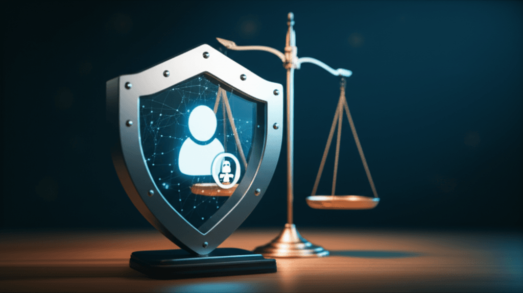 A conceptual image representing data privacy in AI personalization