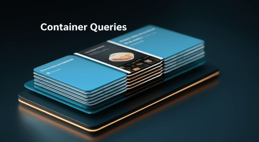 Diagram showing how container queries allow a web component to adapt its layout.