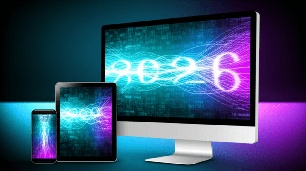 Responsive Design 2026: Mobile-First for SEO 80 A futuristic, abstract representation of a website seamlessly adapting across…