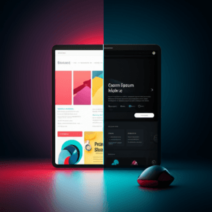 A sleek, modern website design split down the middle, one&hellip;