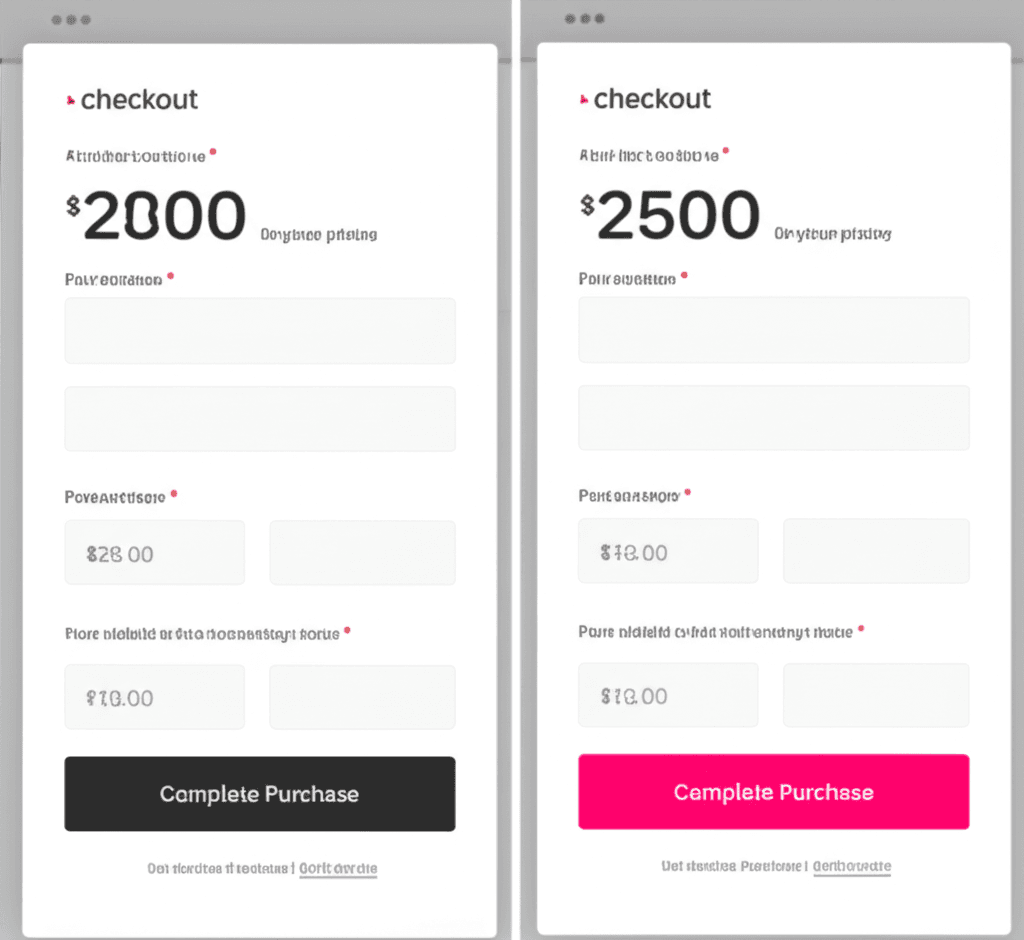 Comparison of a low-contrast vs. high-contrast call-to-action button.