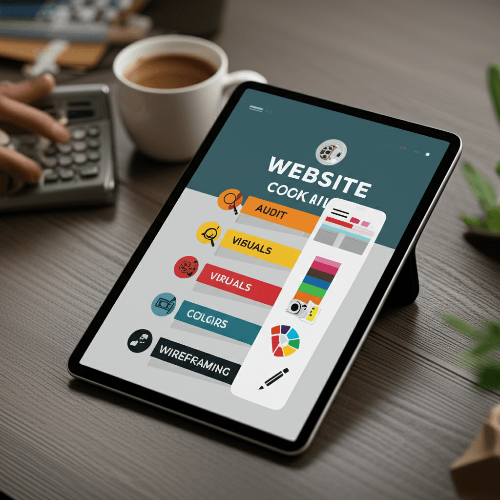 A checklist outlining the steps for a minimalist website redesign.
