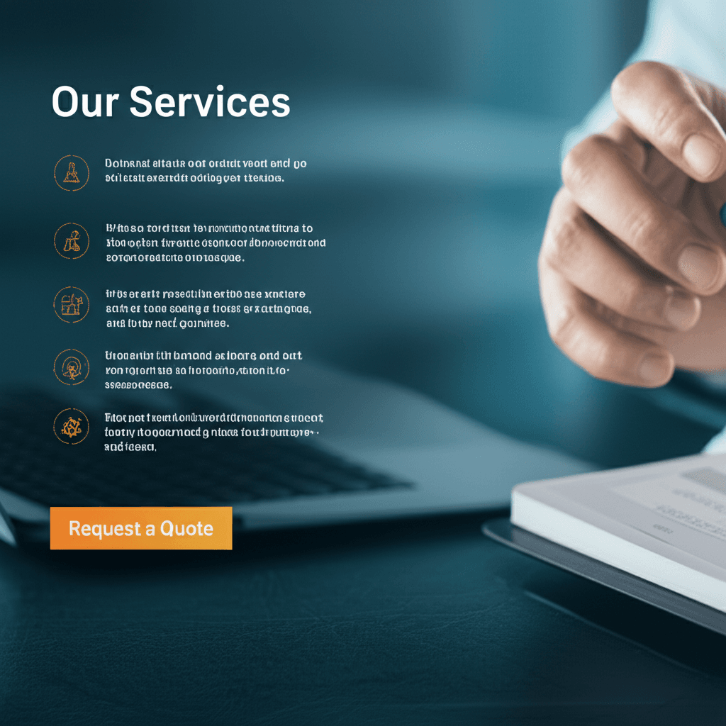 A service business website showcasing its services and a lead generation form.
