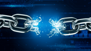 A broken chain link being repaired, symbolizing fixing 404 errors and redirect chains for SEO.